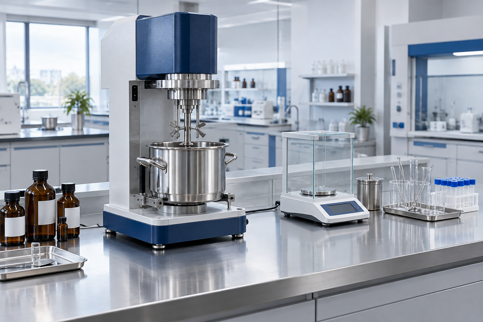 Clean electronic adhesive formulation and mixing laboratory
